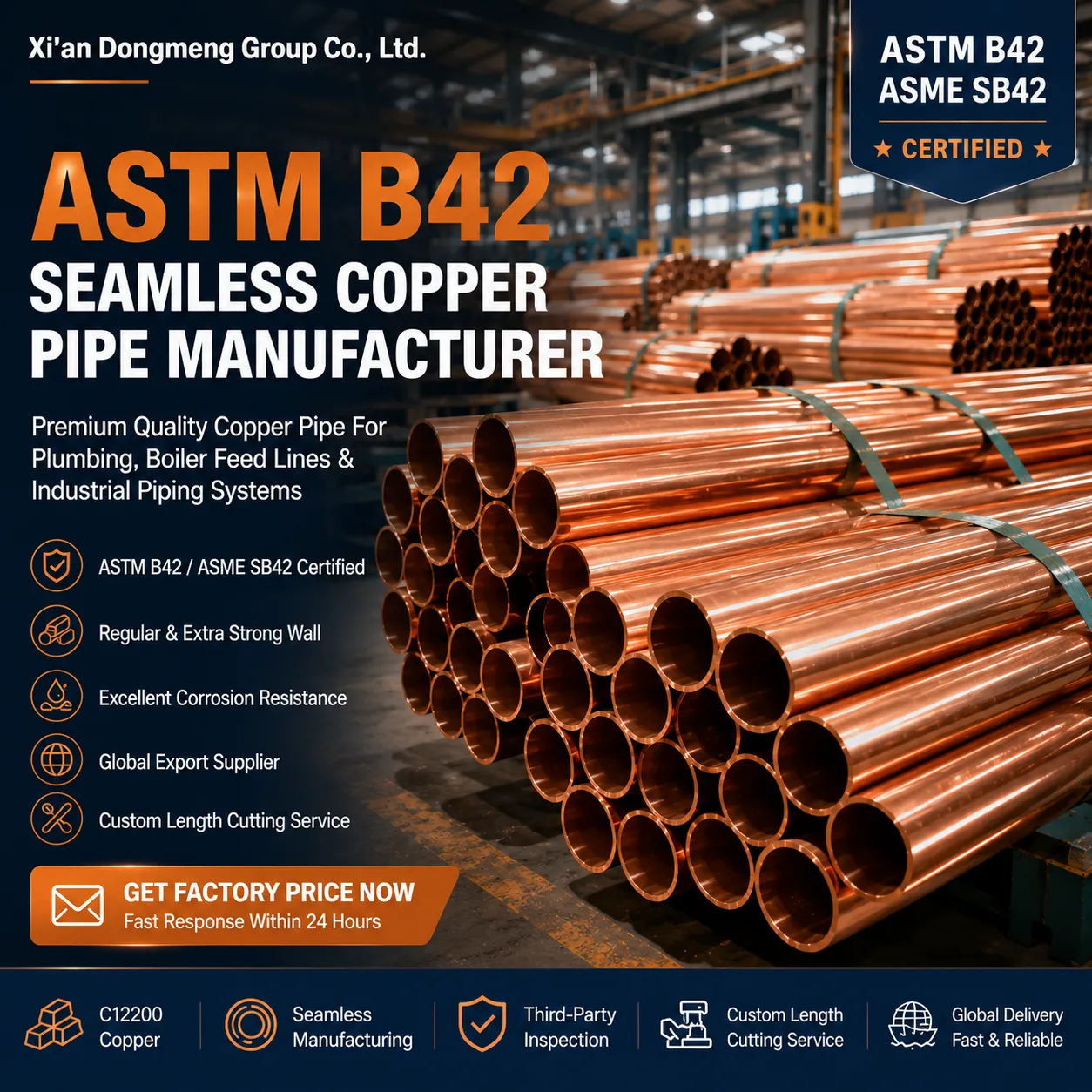 Píobán Copar Gan uaim ASTM B42